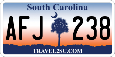SC license plate AFJ238
