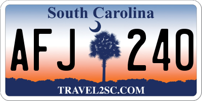SC license plate AFJ240