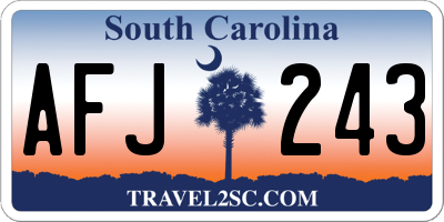 SC license plate AFJ243