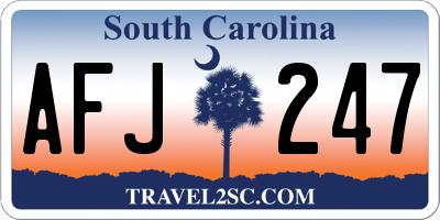 SC license plate AFJ247