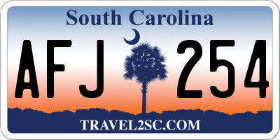 SC license plate AFJ254
