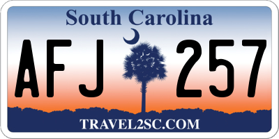 SC license plate AFJ257