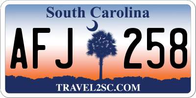 SC license plate AFJ258