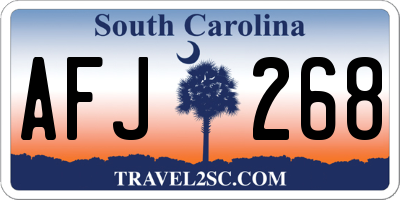SC license plate AFJ268