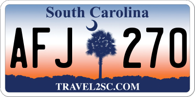 SC license plate AFJ270