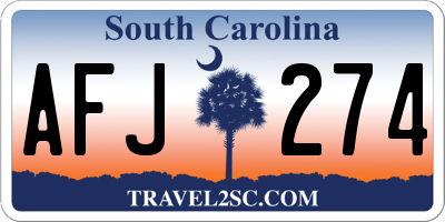 SC license plate AFJ274