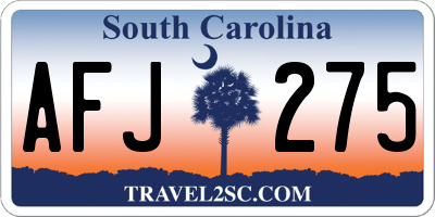 SC license plate AFJ275
