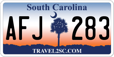 SC license plate AFJ283