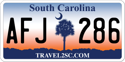 SC license plate AFJ286