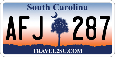 SC license plate AFJ287