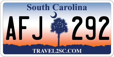 SC license plate AFJ292