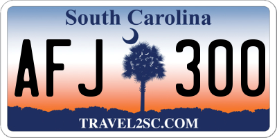 SC license plate AFJ300