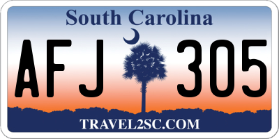 SC license plate AFJ305