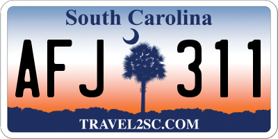 SC license plate AFJ311