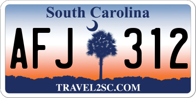 SC license plate AFJ312