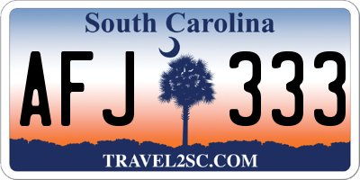 SC license plate AFJ333