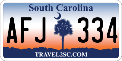 SC license plate AFJ334