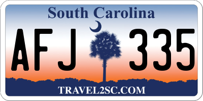 SC license plate AFJ335