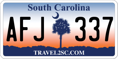 SC license plate AFJ337