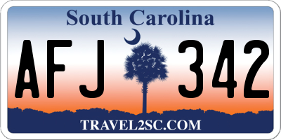 SC license plate AFJ342