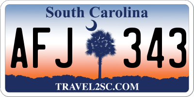 SC license plate AFJ343