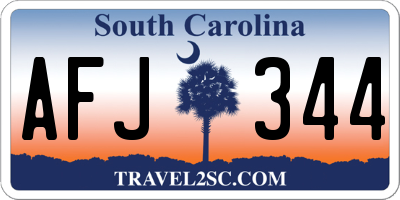SC license plate AFJ344