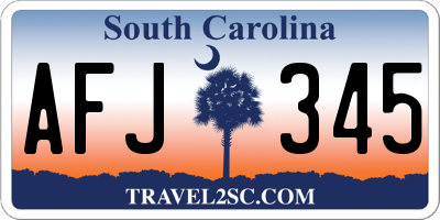 SC license plate AFJ345