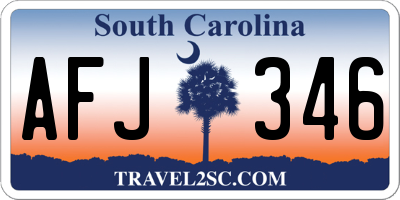 SC license plate AFJ346