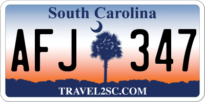 SC license plate AFJ347