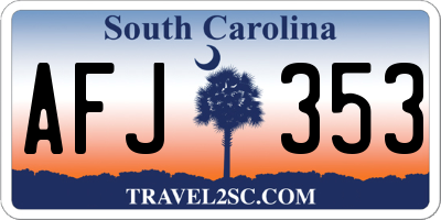 SC license plate AFJ353