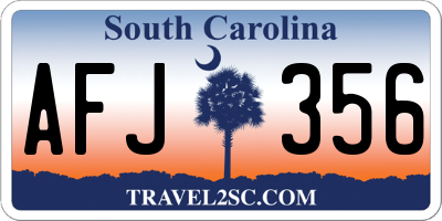 SC license plate AFJ356