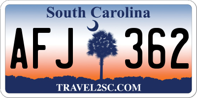 SC license plate AFJ362