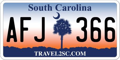 SC license plate AFJ366
