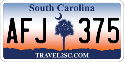 SC license plate AFJ375