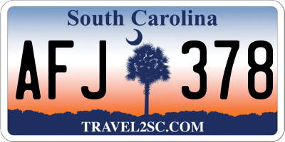 SC license plate AFJ378