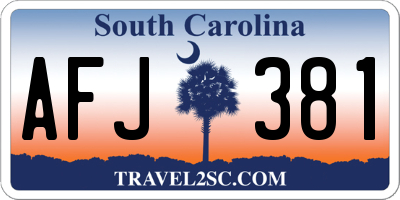 SC license plate AFJ381
