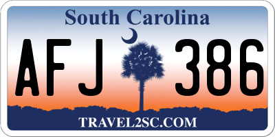 SC license plate AFJ386