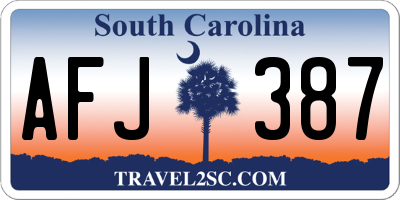 SC license plate AFJ387