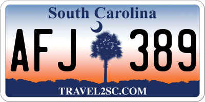 SC license plate AFJ389