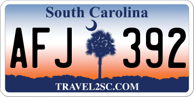 SC license plate AFJ392
