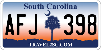 SC license plate AFJ398