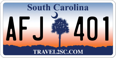 SC license plate AFJ401