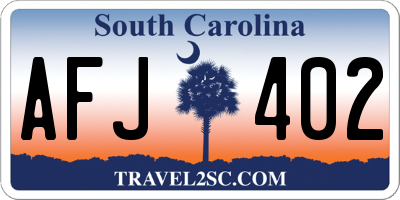 SC license plate AFJ402