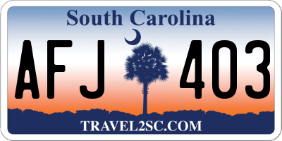 SC license plate AFJ403