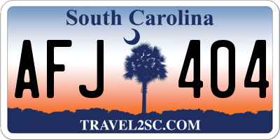 SC license plate AFJ404