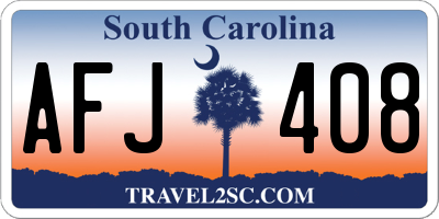 SC license plate AFJ408