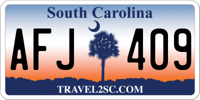 SC license plate AFJ409
