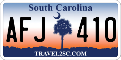 SC license plate AFJ410