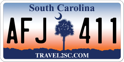 SC license plate AFJ411
