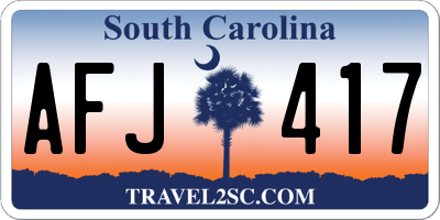 SC license plate AFJ417